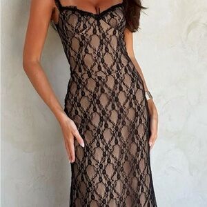 Elegant Black Lace Slip Dress